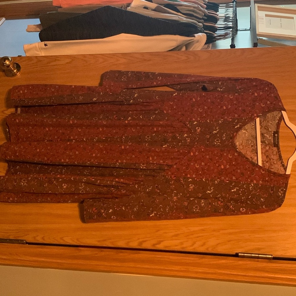 Rust and brown babydoll dress